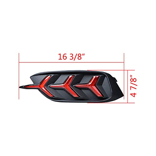 Anzios 2Pcs Rear Brake Tail Light Lower Bumper Reflex Lamp Y Led Red Lens Tail Lamp Compatible With 2016-20 Civic Sedan 10Th Gen #TOP2