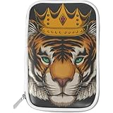 ペンケース おしゃれ 虎 King 黒 ブラック クール 個性 大容量 かわいい 高校生 筆箱 女の子 中学生 男の子 ふでばこ 筆入 軽量 PU レザー 革 文房具 ペンポーチ 化粧ポーチ ポーチ 多機能 プレゼント対応