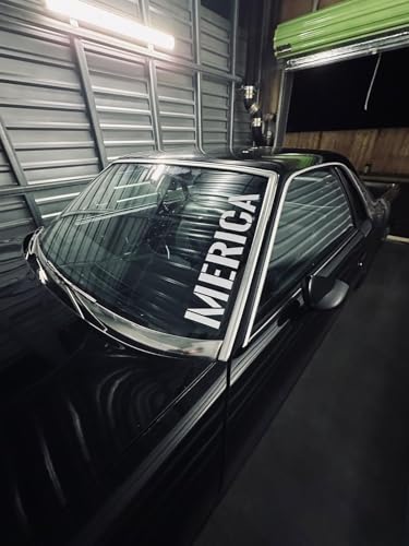 Image of Merica Car Sticker Decal, Truck, Windshield Banner Vinyl Sticker, 20 x 4 inches