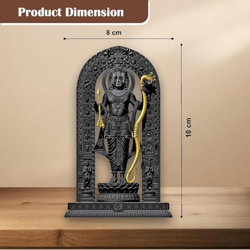 Image of JD FRESH 4 Inch Shree Ram Lalla Murti /God Idols /Ayodha's Shree Ram Statue /Home Decor /Decorative Items for Living Room /Office /Show Piece-(Black&Gold)
