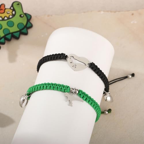 First Day of Kindergarten School Pre K Gifts for Mother Son,Mommy and Me Bracelet Matching Dinosaur Bracelet Set for 2,3