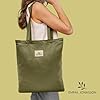 Emma Jonasson Jutebeutel mit Reißverschluss und Innentasche - Stilvoller Shopper Damen - Einkaufstasche mit langem Henkel - Perfekte Tasche als Tote bag, Schultertasche, Stofftasche groß grün #4