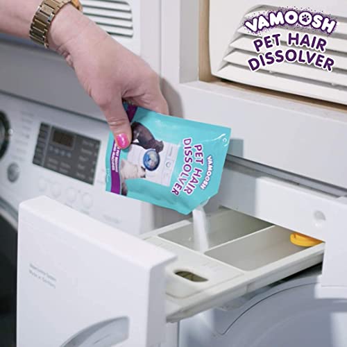 Image of Vamoosh Pet Hair Dissolver | For Front Load | Patented Pet Hair Dissolving Formula | Removes Odor | Dissolves Dog, Cat & Animal Fur | Safe for Pets | No Harmful Chemicals | 100g (Pack of 3)