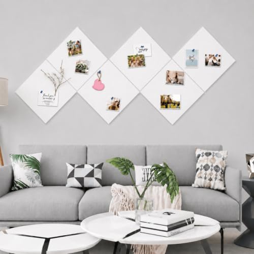 Image of QUIET CANVAS Acoustic Wall Square Pinboard, 1x1ft, Pack 6, 50PushPins White