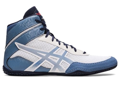 ASICS Men's MATCONTROL 3 Wrestling Shoes, 12, White/Storm Blue