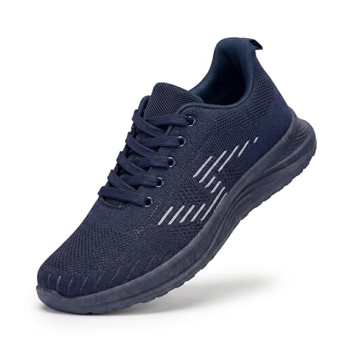 CLEIKES Scarpe Sportive Uomo Sneakers Casual Sportive Palestra Mesh Basket Comode Calzature Leggere per Camminata e Tempo Libero (Blu Scuro, 44 EU, MFK260146-3)