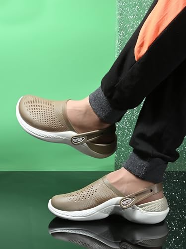 Image of Men EVA Clogs with Adjustable Back Strap | Lightweight Cushioned Footbed | Anti-Slip Sole | Everyday Wear Indoor & Outdoor Sandals for Men