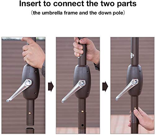 Outdoor Patio Umbrella 9 Ft Patio Market Table Umbrella With Push Button Tilt, Crank And Umbrella Cover For Garden, Lawn, Deck, Backyard & Pool, Red #TOP5