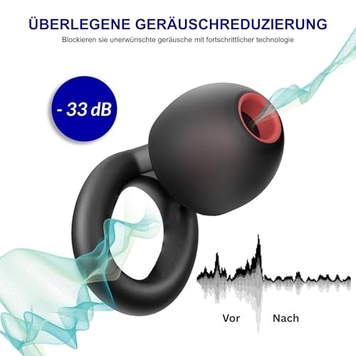 Bouchons d'oreilles en silicone 23dB réutilisables pour dormir