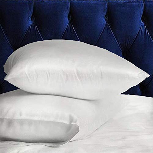 Piara 19mm 100% Pure Mulberry Silk Woven Luxury Pillowcase, Envelope Style, Hypoallergenic, Natural Beauty Benefits for Skin, Hair and Eyelashes, Promotes Quality Sleep, Standard/Queen Size 51cmx71cm