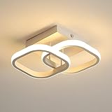 DELIPOP Ceiling Light, Square Modern LED Ceiling Light Fixture, 3000K Warm Light Acrylic Hallway Lig