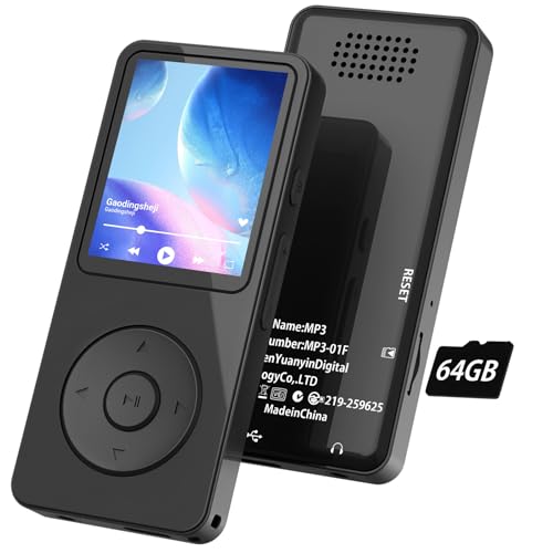 Qoosea MP3�v���[���[ Bluetooth 5.3�Ή� ���y�v���[���[ �X�s�[�J�[���� �n�C���] �Đ� 20���Ԓ��A���Đ� 64GB�J�[�h�t�� 128GB�g�� �y�ʃR���p�N�g �w��/�ʊw/�W���M���O ���{��戵������ GITEKI�F�؍ς�(Blac