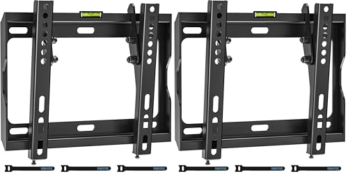 BONTEC Soporte TV Pared Bajo Perfil para 17-45 Pulgadas Televisores de Pantalla Plana LED/LCD/OLED Plasma, Soporte de TV Inclinable Diseño Ultrafino, Máx 30 Kg, Máx VESA 200x200mm (Paquete de 2)