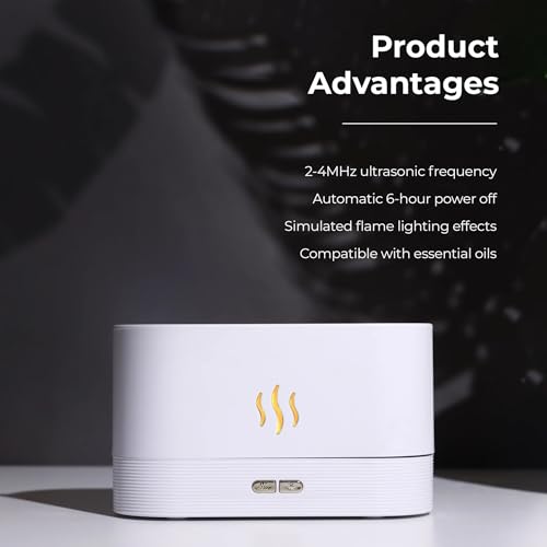Image of Flame Air Diffuser Humidifier,Upgraded Scent Diffuser for Essential Oils,Ultrasonic Aromatherapy,Fire Mist Humidi with 2 Brightness,Auto-Off Function for Room Home Office (Multicolor)