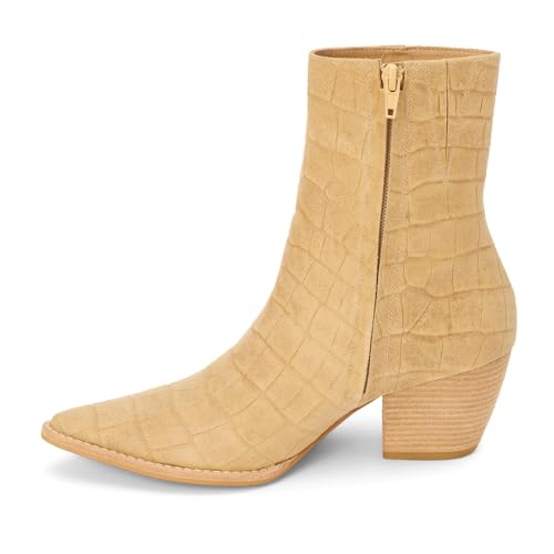 Image of Matisse Womens Caty Pointed Toe Casual Boots Ankle Mid Heel 2-3 inch - Beige