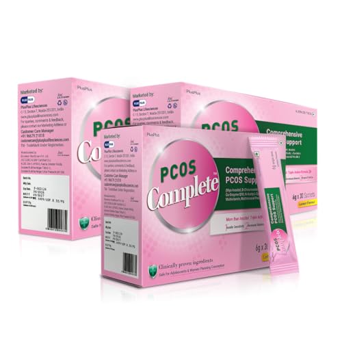 Image of PCOS Complete | Myo-Inositol 2000mg, D-Chiro Inositol (40:1), NAC, CoQ10 | Weight Management, Hormonal Balance, Period Cycle, Skin & Hair | PCOS Supplement & PCOS Drink for Women | Pack of 3 | 30 X 3 Sachets |