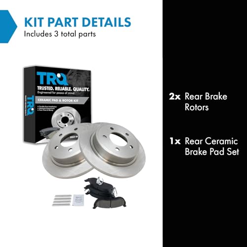 Image of TRQ Rear Ceramic Brake Pad and Rotor Set