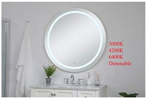 Elegant Decor Helios 42" Round Hardwired LED Bathroom Mirror with Touch Sensor