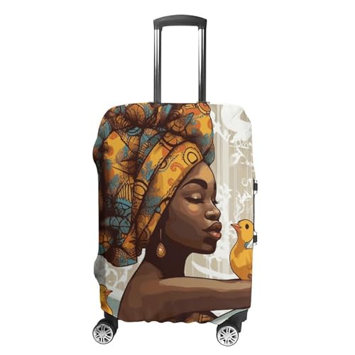 Travel Luggage Cover Elastic Suitcase Protector Anti-Scratch Washable African Women Luggage Sleeve Tsa Approved Carry on Covers Baggage Cover Fits 18-32 Inch Luggages