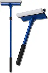 Rodo Mágico Profissional 2 em 1, Azul, Limpador de Vidros com Cabo Ajustável 48-77 cm, para Janelas, Vidraças, Banheiros e Portas Espelhos Sacada