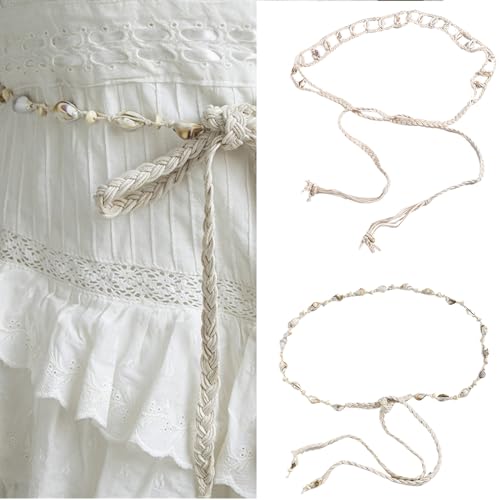 Tie Waist Chain Casual Tie Belt Elegant Waist Ceinture Girl Lady Belt Exquisite Woven Shells Belts For Women Dresses2