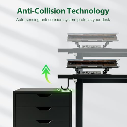 Image of Agilestic Electric Standing Desk, 63 x 24 Inches Height Adjustable Desk, Sit Stand up for Work Office Home, Ergonomic Rising Computer Table with Memory Preset, Black