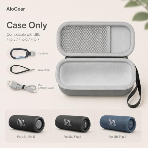 Image of Travel Carry Case for New JBL Flip 7, 6, 5, 4, 3 Portable Speaker, Shockproof, Dustproof, Protective Cover Storage Bag (EVA Box Grey)