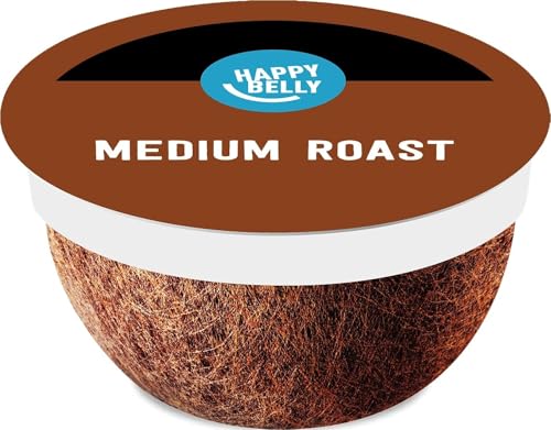 Amazon Brand - Happy Belly Medium Roast Compostable Coffee Pods, Compatible with K-Cup Brewer, 96 Count
