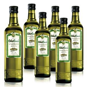 Olio Carli Extra Virgin Olive Oil 17 fl oz - Pack of 6 Bottles Delicate Italian Extra Virgin Olive Oil 0.5 Liters Low Acidity & High Oleic EVOO
