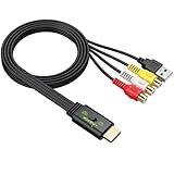 LiNKFOR RCA to HDMI Converter, 1080P AV to HDMI Converter, 16:9/4:3 Conversion Mini Composite CVBS Audio Video Adapter Supports PAL/NTSC for Wii/PS1/PS2/N64 (Female)