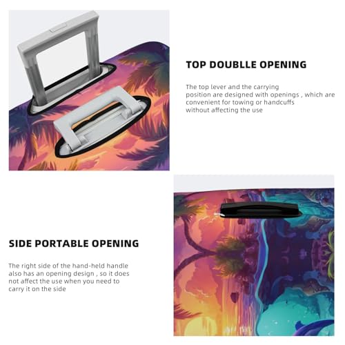 VOSERY Travel Luggage Cover - Hawaiian Island Dolphin Washable Suitcase Covers Protector Fits 18-32 Inch Luggage3