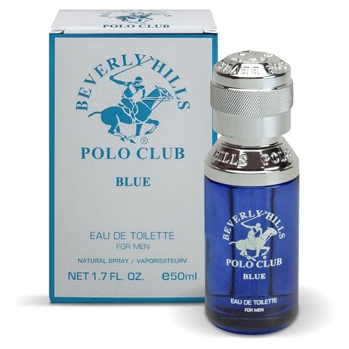 Beverly Hills Polo Club Blue for Men Eau de Toilette - Fresh Aquatic Scent, Long-Lasting Fragrance, 1.7 Fl Oz