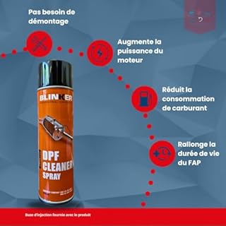 DPF Cleaner Spray BLINKER Nettoyant FAP Diesel 400ml sans démontage du FAP - Aérosol + buse d'injection - Nettoyant FAP Professionnel