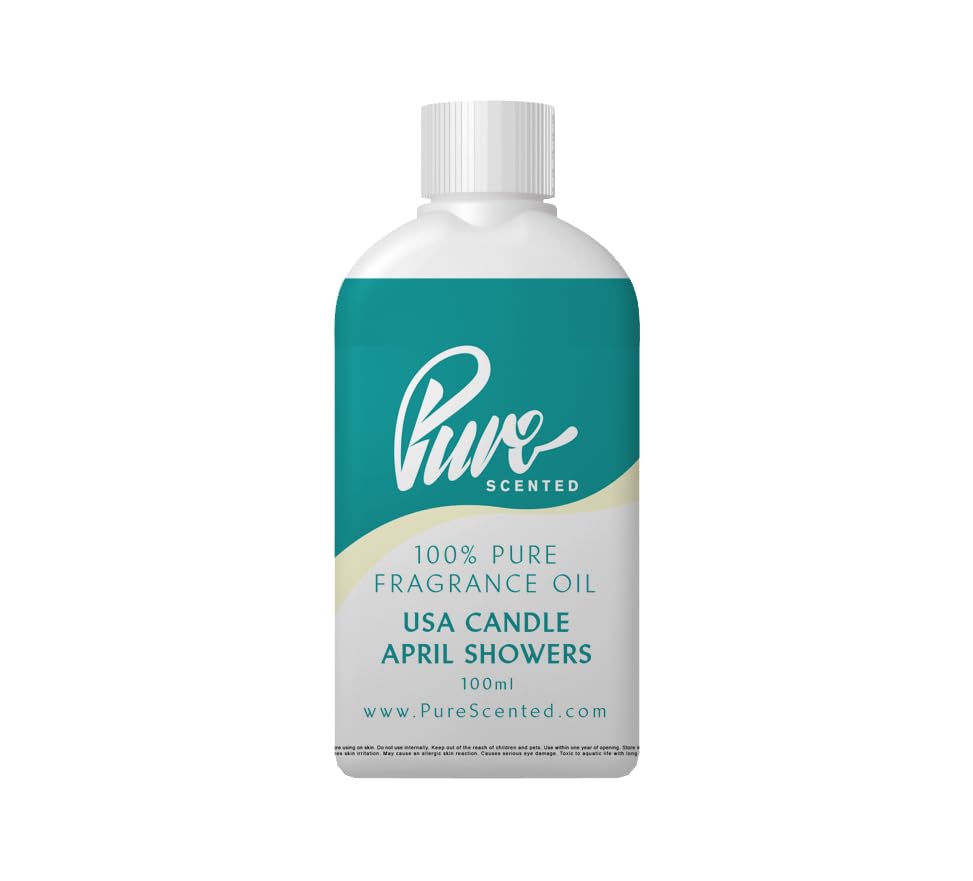 Pure Scented 100ml Fragrance Oil - Vegan & Cruelty-Free, for Candles, Soaps, Slime, Diffusers, Cosmetics, Wax Melts & DIY Crafts (1 x 100ml, USA Candle April Showers)