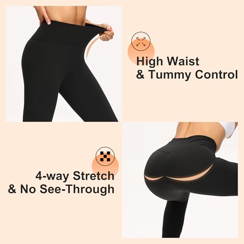 QGGQDD Fleece Lined Leggings Women - Soft Tummy Control High Waisted Winter Thermal Warm Yoga Pants for Workout Hiking3