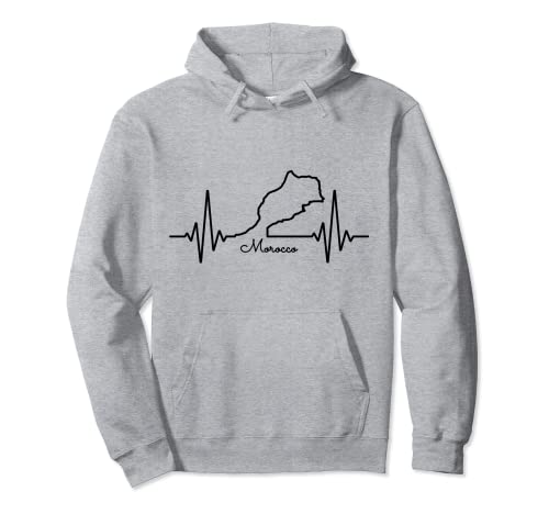 Marocain Maps latido Marruecos Amor Marruecos Mi Corazón Sudadera con Capucha