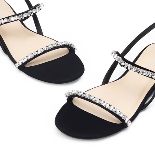 Image of DREAM PAIRS Women's Rhinestone Sandals Open Toe Casual Dressy Sparkly Comfortable Flat Summer Shoes
