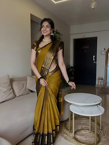 Image of South Cotton Gadwal Saree for Women | Celebrity Inspired Traditional Ethnic Wear | Chettinad & Kalyani Cotton Sarees | Soft Cotton Saree with Blouse Piece