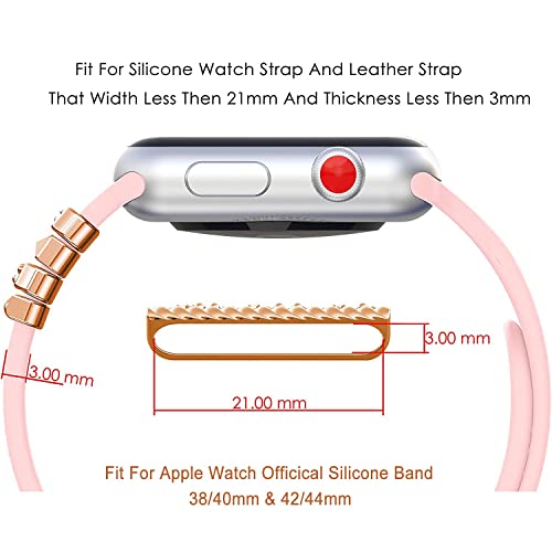 Diamond Decorative Rings Loops Compatible with Silicone Apple Watch Straps 38mm 40mm 41mm 42mm 44mm 45mm 49mm - Image 3