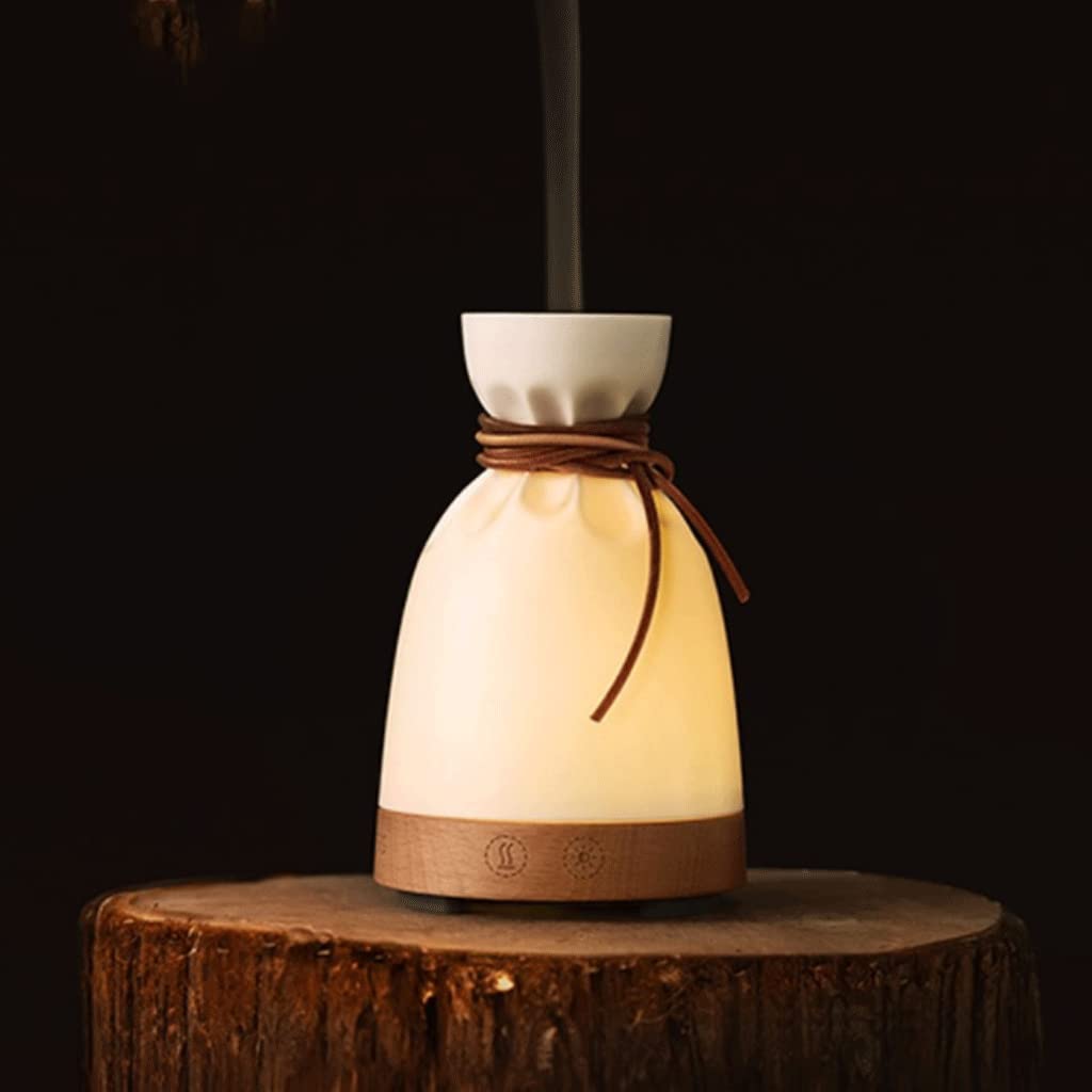 Amélioré Diffuseur d'huiles essentielles muet à ultrasons, Aide au Sommeil purifiant, humidificateur 140 ML, veilleuse d'ambiance, décoration créative Relaxer