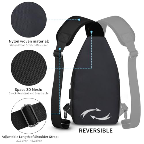AMJ Sling Bag with Type-C Charging Port
