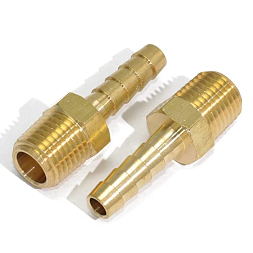Kootans 4Pcs 1/4" Hose Barb To 1/4 Npt Male Brass Quick Coupler Air M Type Fitting Quick-Connect Fitting #TOP5