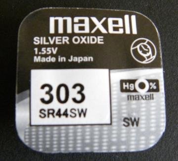 Maxell One (1) x 303 SR44SW SB-a9 oxyde d'argent pour Montre 1,55 V Cover