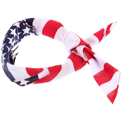 GALPADA Diadema Multifuncional de Algodón 100% Estampado Bandera Estadounidense, Pañuelo Cuadrado Talla Única para Ciclismo y Actividades al Aire Libre, Bufanda Patriótica Versátil