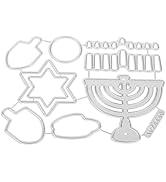 SHINEOFI Happy Hanukkah Metal Cutting Dies for Card Making Star of David Menorah Metal Cutting Di...