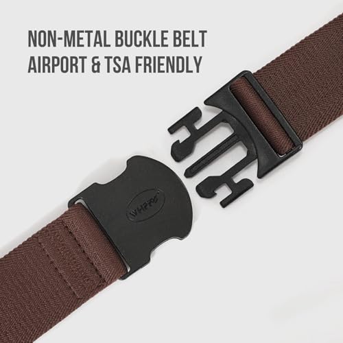 Image of WHIPPY Mens Elastic Stretch Belt Unisex Adventure Web Belt for Women Men with Non-Metal Buckle Adjustable Belts
