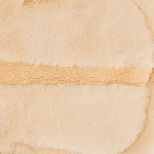 Merauno Lamb Skin Half Lined Numnah - Lammfell Schabracke Natur Echtes Lammfell und gesteppter Baumwolle (VSS Schwarz mit Naturlammwolle)