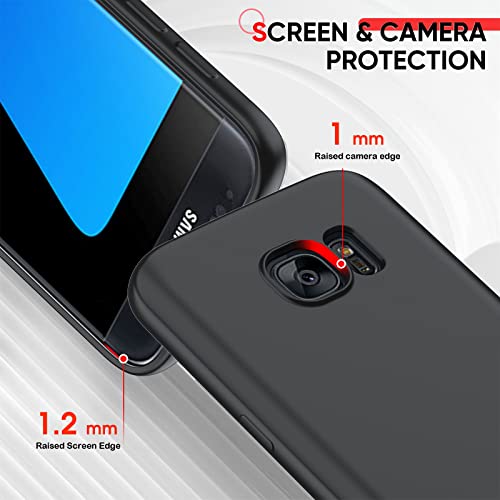 LeYi for Samsung-Galaxy-S7-Case: Galaxy S7 Case for Women Men, Liquid Silicone Slim Gel Rubber Cell Android Cover Unlocked Protective Case Cover for S 7 Samsung 5G, Black
