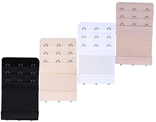 Kcxsy Bra Extender 3 Hooks, Rows Elastic Bra Band Hook Strap Extensions For Women, Pack Of 4 - Image 3