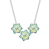 Beryohz Collar con colgante de flor de cristal para mujer, sin piedras preciosas